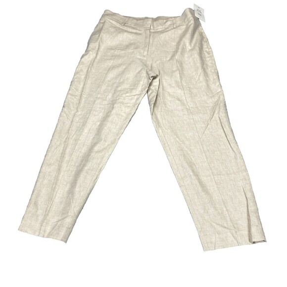 H & M Linen Blend Cropped Pants Womens 12 Beige Basic Coastal New $39.99 - Picture 13 of 13